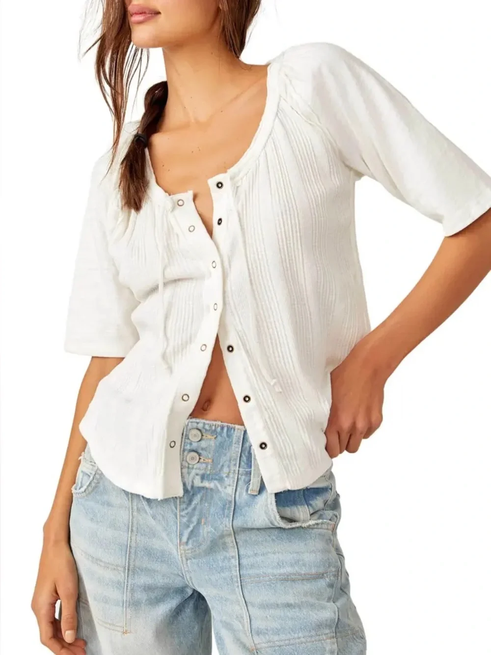 Free People Daisy Snap-Up Top